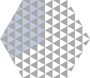 Keros Peonia Azul 23x27 hexagonale Fliese