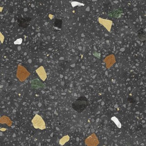 Keros Tritato Negro 25x25 Terrazzo-Fliese
