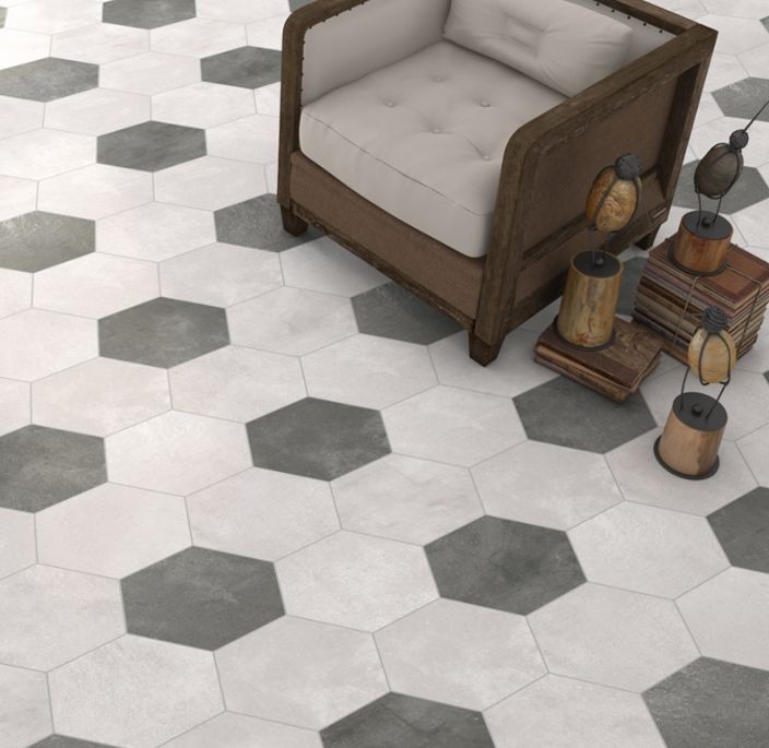 Vives Hexágono Rift Cemento 23x26,6 płytka gresowa heksagonalna 153431