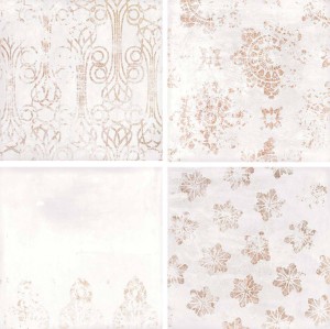 Beige-weiße Patchwork Fliesen Wow Chateau Antique White Gloss 18,5x18,5 cm