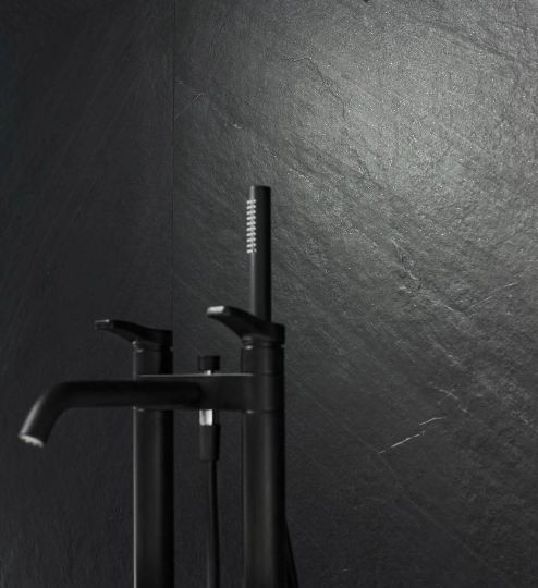 Płytki gres naturalny czarny kamień Marazzi Mystone Lavagna Nero M03V 75x150 37364