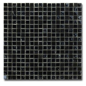 Glasmosaik Schwarz 30x30 cm – El Casa Arctic Black