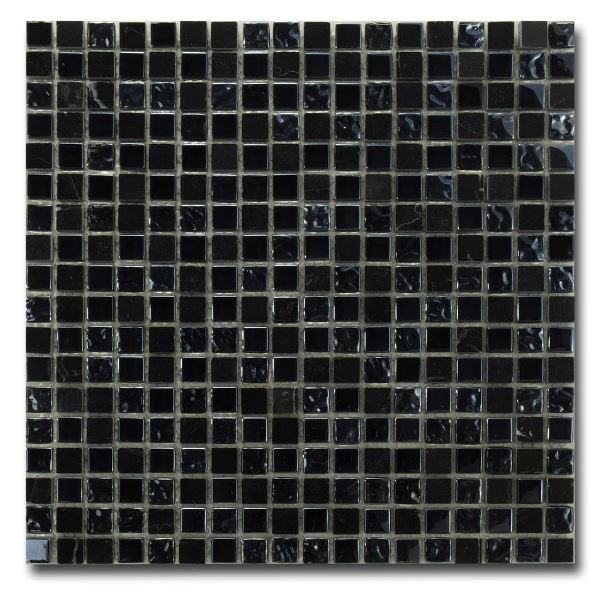 Mozaika szkło kamień czarny El Casa Arctic Black 30,5x30,5 cm 9373