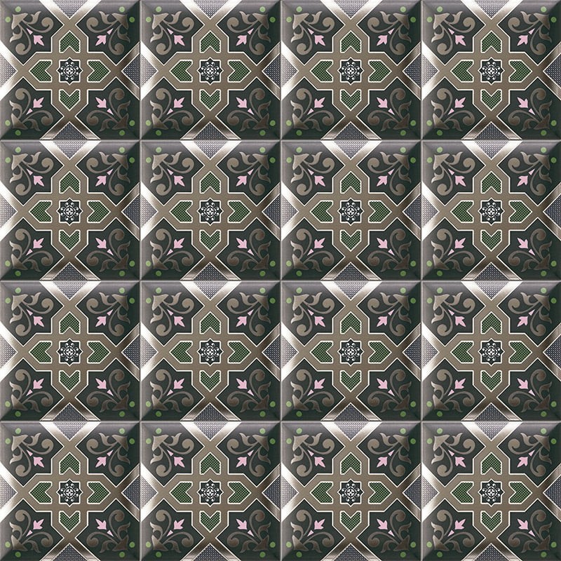 Płytki orientalne ciemno zielone Mainzu Hd Effects Dekor Esna Green 15x15 85556