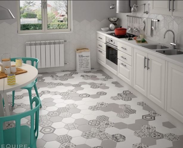 Płytki heksagonalne białe matowe Equipe hexatile Blanco Mate 17.5X20 crp,ir 12549