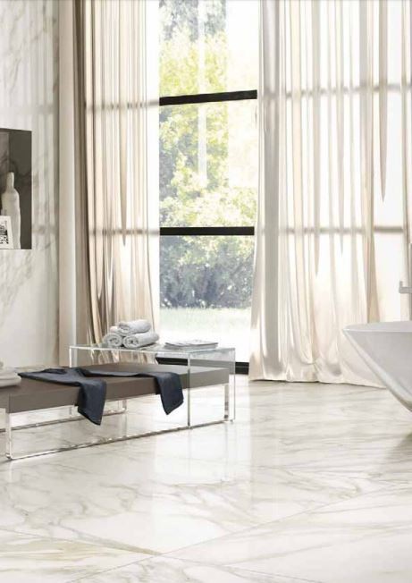 Płytki podłogowe marmur biały ze złotą żyłą Florim Rex Etoile de Rex Étoile Creme Gloss 120x120 96138