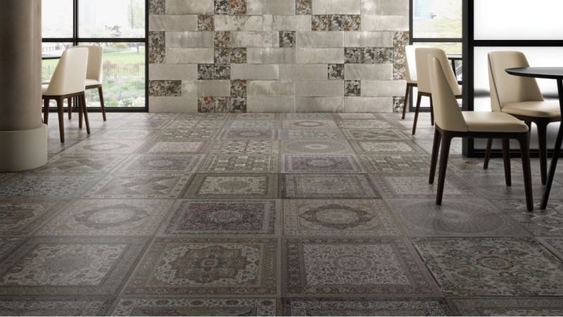 Płytki patchworkowe wzorzyste Aparic Kilim Black Nat. Mos. 29,75x29,75 66301