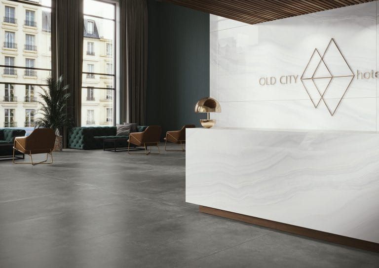 Cerrad Modern Concrete Graphite 79,7x79,7 płytki gresowe imitujące beton 120662