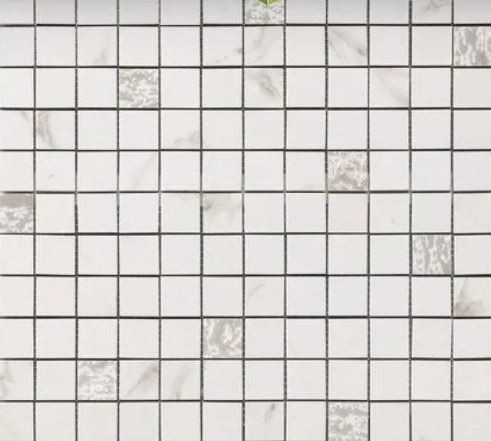 Mozaika imitujące marmur Casalgrande Padana Marmoker Mosaico Decorato Statuario Grigio Lucida 29.5x29.5 64223