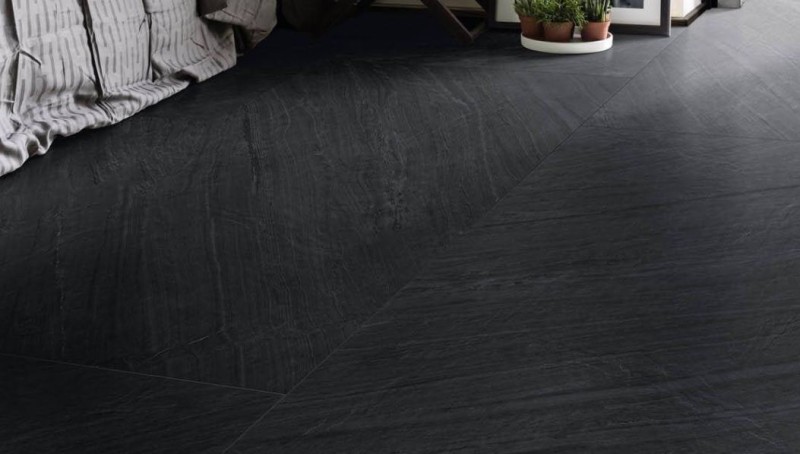 Płytki gres naturalny czarny kamień Marazzi Mystone Lavagna Nero M03V 75x150 37361