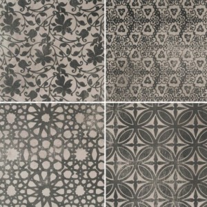 Marazzi Powder Deco Liberty Dekor M003 75x75: Graue Patchwork Fliesen