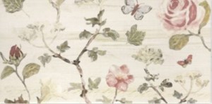 Beige Badezimmerfliesen Blumenmuster Mainzu Butterfly Deco 1 15x30