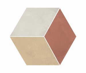 Marca Corona Terra Kunst Rombo Tramonto/Crema Esagona 25x21,6 I426 hexagonale Fliesen