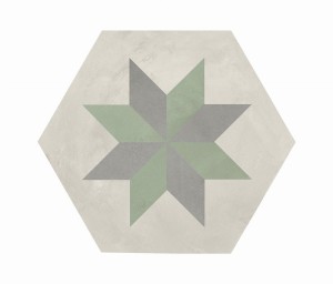Marca Corona Terra Art Stella Sabbia/Menta Esagona 25x21,6 I421 hexagonale Fliesen