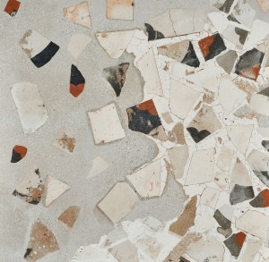 Fioranese I Cocci Spacatto Cenere IC903DR 90x90: Hellgraue, Braun-Schwarze Landhausfliesen, Steinoptik, 90x90