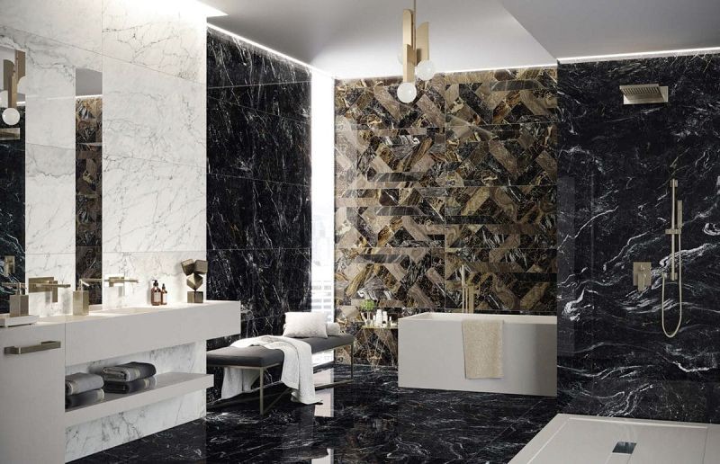 Naxos Rhapsody Dark Wave Polished Levigata Rett. 60x60 płytki marmurowe gresowe 145102