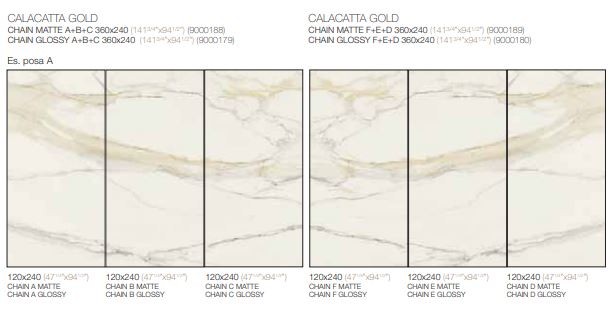 Płytki podłogowe biały marmur ze złota żyła lustrzane odbicie Florim Rex Classici di Rex Calacatta Gold Chain Gloss F+E+D 360x240 96791