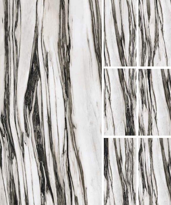 Płytki podłogowe marmur czarny biały Florim Floor Gres B&W_Marble Fall High Naturale 766408 60x120 x10mm 94205