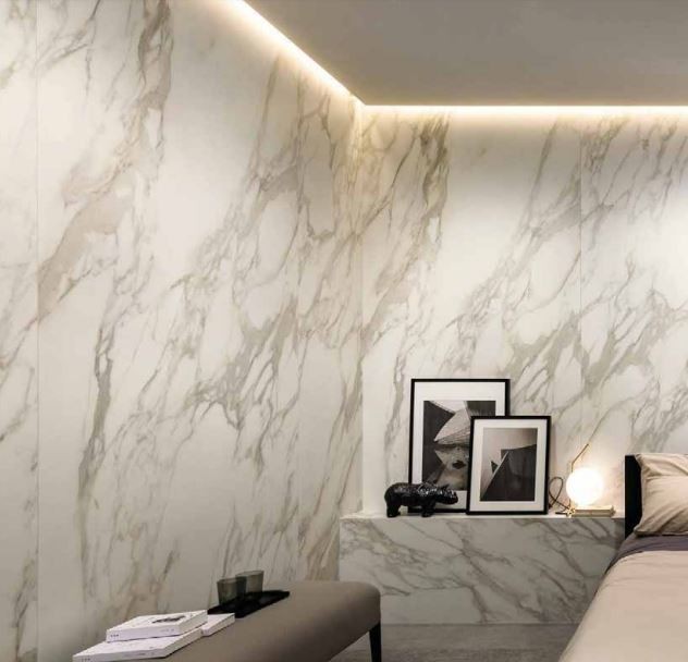 Płytki podłogowe marmur biały ze złotą żyłą Florim Rex Etoile de Rex Étoile Creme Mat 60x120x10mm 96156