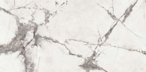 Flaviker Supreme Evo Invisible Select 160x320: Weißer Feinsteinzeug mit grau-schwarzen Adern