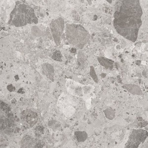 Ambra Grau 60x60 Feinsteinzeug Fliese Terrazzo-Optik