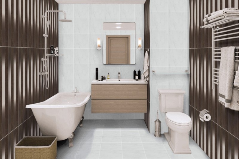 Płytki ścienne połysk imitujące marmur Marazzi Marbleline Grafite Decor Ceram 22x66,2 17015