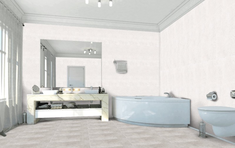 Płytki podłogowe imituące metal,beton jasne szare lappato (półpoler) Azteca Studio Lux 60 Ash 60x60 14021
