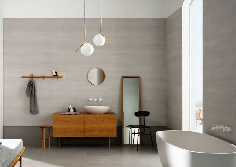 Płytki ścienne, szare Marazzi Materika Fango 40x120 37269