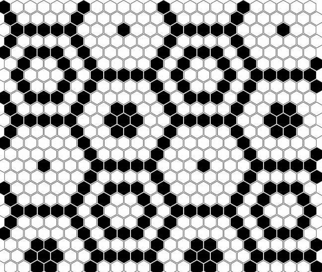 Dunin Mini Hexagon B&W Bee 26x30 mozaika heksagonalna 103864