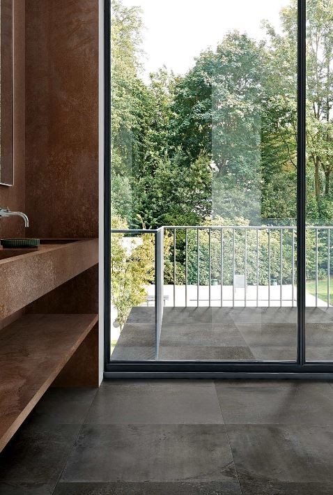 Płytki podłogowe cienkie metal brąz Florim Flowtech Burnished Mat 120x240 94456