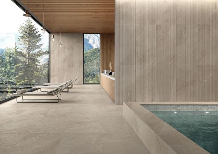 Italgraniti Shale Taupe Ribbed 60x120 płytki ścienne imitujace kamień 134359