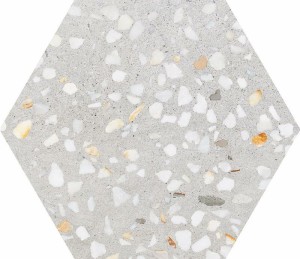 ITT Hexa Cezanne Pearl Matt 23x27 hexagonale Fliesen imitiert Terrazzo
