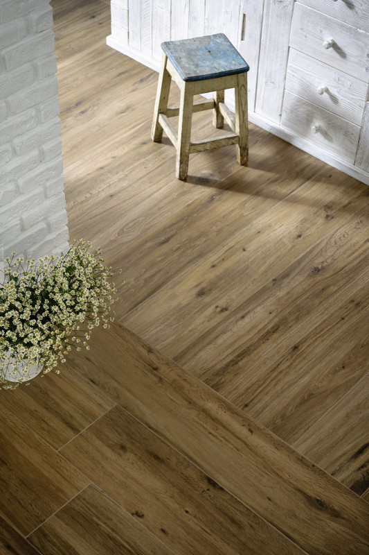 Gresy drewnopodobnę długie rustykalne brąz Marazzi Treverktrend Rovere Scuro 19x150 10860