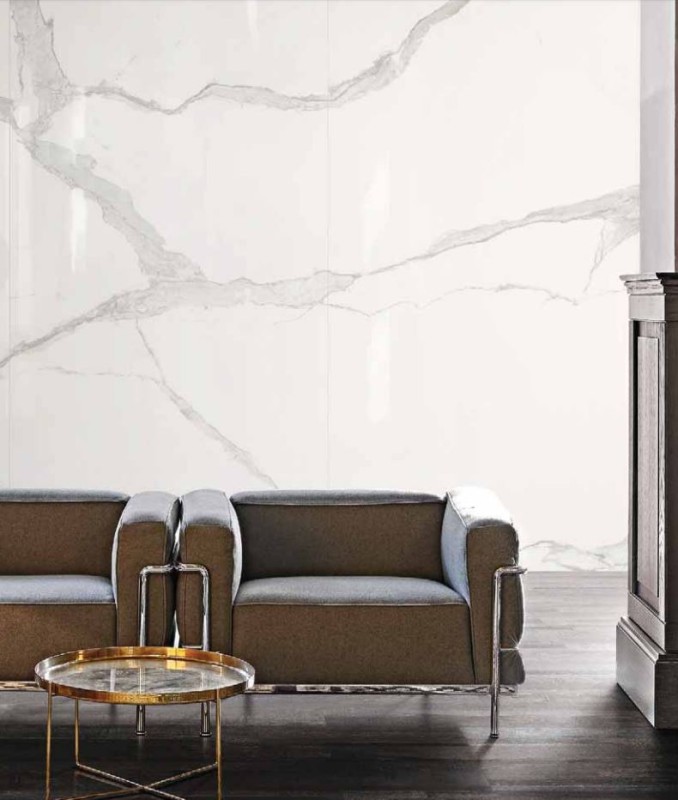 Płytki podłogowe biały marmur delikatna szara czarna żyła Florim Rex Classici di Rex Statuario Gloss 30x120x10mm 97385