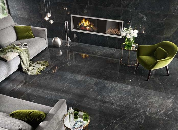 Marmuropodobna płytka Nova Bell IMPERIAL Nero Imperiale Lappato 60x120 10152