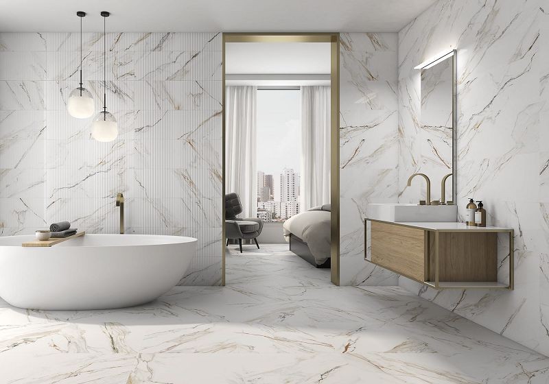 ITT Calacatta Paonazzo Shiny Decor Rect. 29,5x90 płytka ścienna imitująca marmur 134893