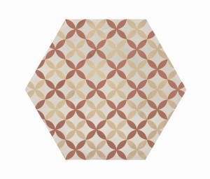 Marca Corona Terra Art Astro Tramonto/Crema Esagona 25x21,6 I418 hexagonale Fliesen