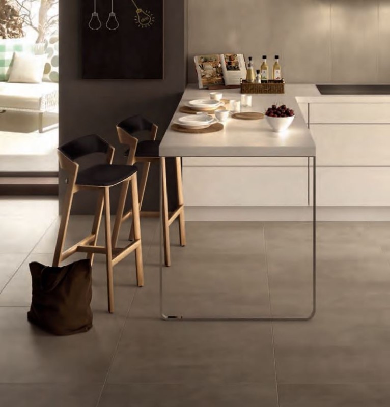 Płytki beżowe imituące beton Casalgrande Padana Beton Sand 75,5x151 38044