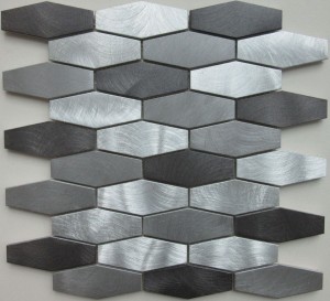 Dell Arte Hex Silver Mosaikfliese 29,1x30,5cm - Metall, silber, Rautenform