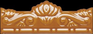 Orangenfarbene Wandsockel Mainzu Zócalo Al-Andalus Aveiro Corona Melado 5x20