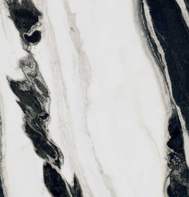 Płytki podłogowe marmur białe z czarną żyłą Florim Floor Gres B&W_Marble Wave Nigh Gloss 60x60 94046
