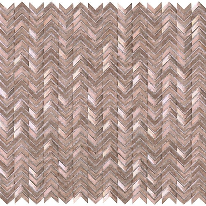 Mozaika Metalowa Szczotkowana Gravity Chevron 3D Różowe Złoto 30x29,8 103737