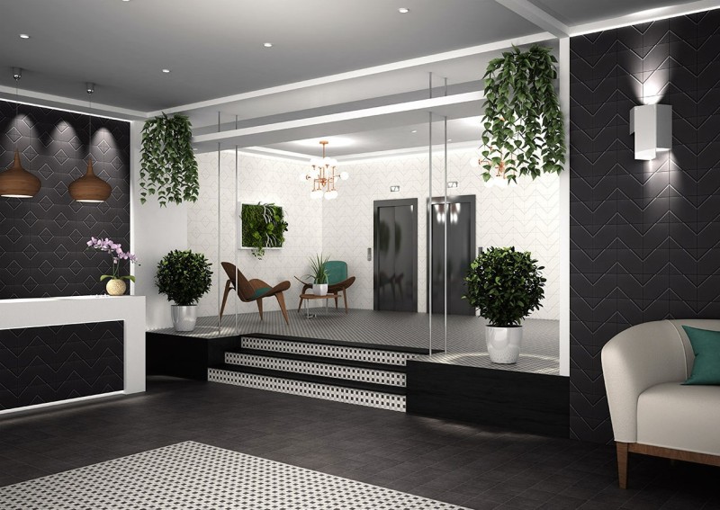 Płytki łazienkowe czarne Mainzu Zen Sen Black 15X15 50552