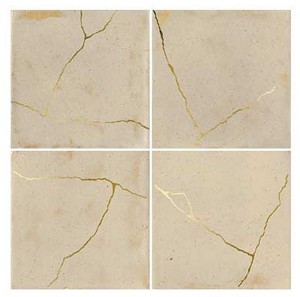 WOW Enso Kintsugi Sand 12,5x12,5 Wandfliese Dekor