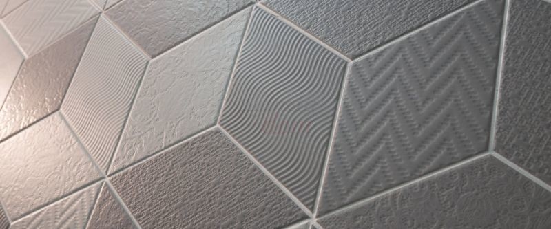 Płytki romby szary-brąz Equipe Rhombus Dark grey 14X24 ir 17469