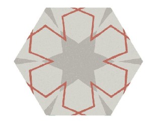 Marca Corona Paprica Mix Farbige Hexagonfliesen 25x21,6 F927
