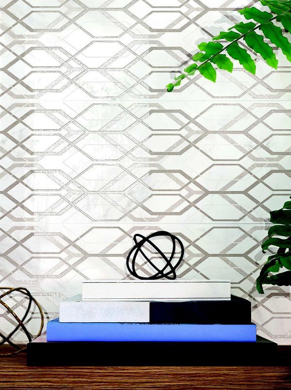 Marazzi Marbleplay Decoro Net White 30x90 M4PZ płytka ścienna 139209