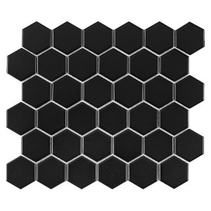 Dunin Hexagon Black Matt 51 28,2x27,1 Mosaikmatte