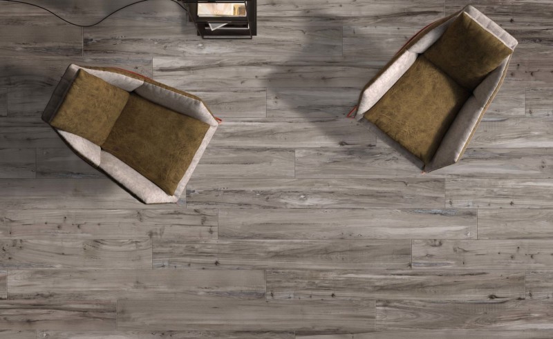 Płytka podłogowa drewno rustykalna sęki szara salon ABK Nest Taupe Rett PF60002732 20x170 86994