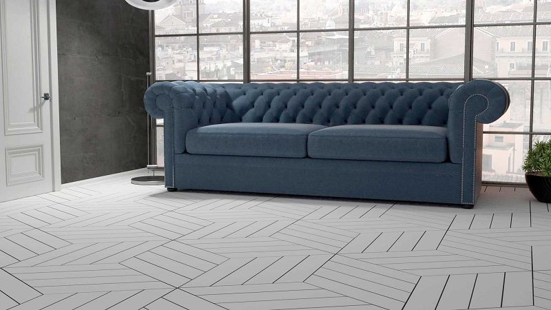 WOW Chevron Floor B Ice White Matt 9,8x52,2 płytka podłogowa 165939